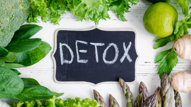 Detox concept with green vegetables